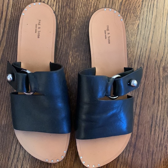 rag & bone Black Leather Sandals - Picture 3 of 5